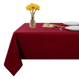 Mantel rectangular Fitable de 54 x 78 pulgadas, mantel de poliéster lavable, resistente a las manchas y arrugas, mantel de tela decorativa para mesa de comedor, fiestas de buffet y camping rojo