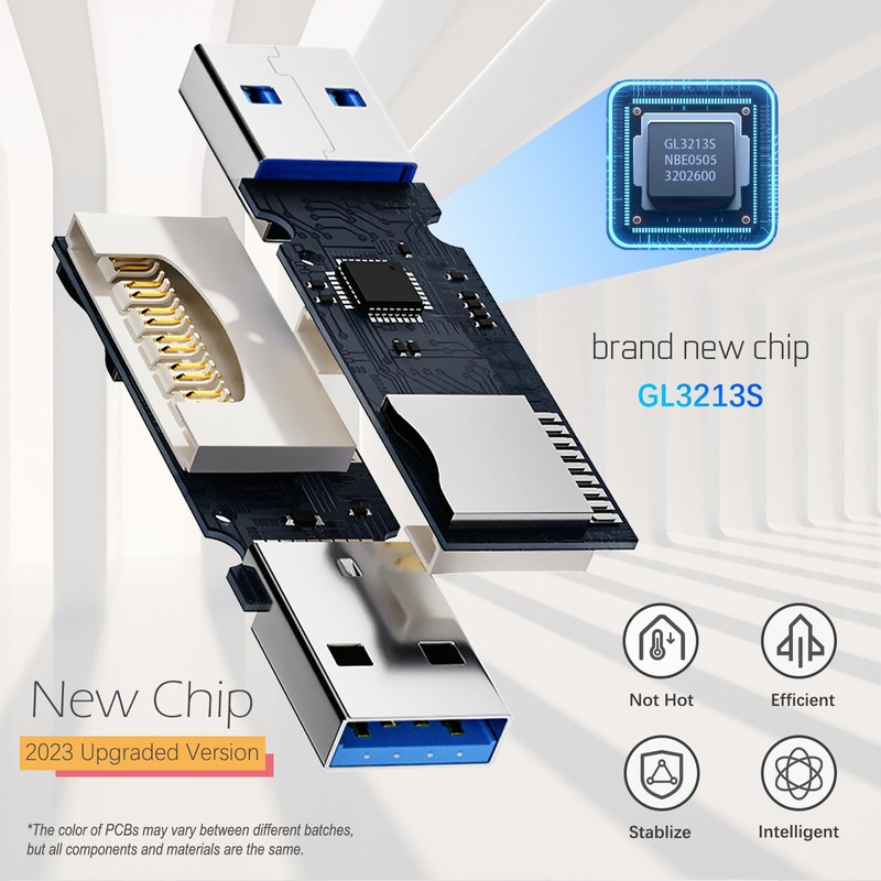 USB3.0 Micro SD Card Reader, 5Gbps 2-in-1 SD Card Reader
