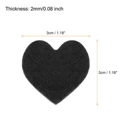MECCANIXITY Felt Heart Shape Heart Pom Pom Valentine's Day Hearts Craft 1Inch x 1Inch for Home Decor Party Crafting Art, Black, Pack of 100