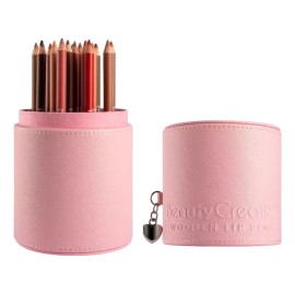 Set Delineadores Labios Beauty Creations 16 Tonos + Estuche Color Rosa