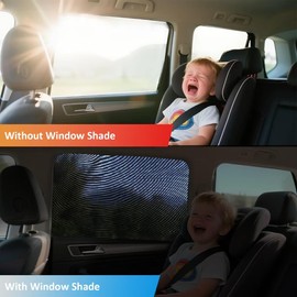 Car Window Shades,2 Pack Breathable Rear Side Window Covers Screen Mosquito Net for Car Camping, Reduce Harsh Sun and Breath Air Flow Freely for Your Baby