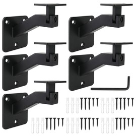 RealPlus Handrail Brackets Heavy Duty Steel Swivel Hand Rail Brackets for Staircase Stair Railing, Pack of 5