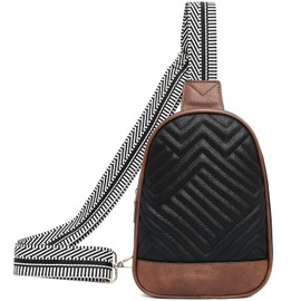 FOXLOVER Small Sling Bag for Women Leather Fanny Pack Anti Theft Crossbody Chest Bag for Travel