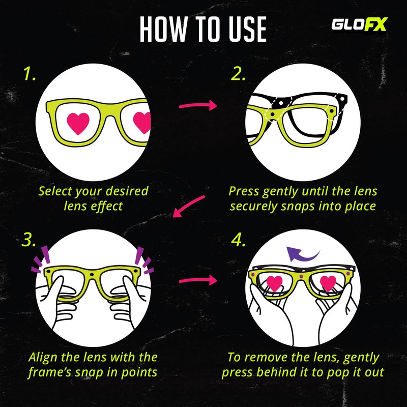 GloFX Snaps: Gray Frame Color Therapy Glasses – Magnetic Snap-On
