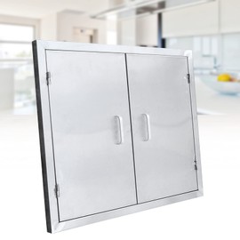 Stainless Steel Double Access Door BBQ Double Door Flush Mount Outdoor Kitchen Door Storage Cabinet Door for Outdoor Kitchen Grilling Station