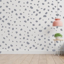 artcraftuk Dalmation Spots Dot Polka Dots Wall Vinyl Stickers Decal Child Kids Vinyl Art Decor Nursery Home Wall Decor (200+ Silver Spots)