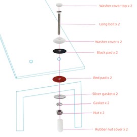 Hahanfair DB-TB-M Diving Board Replacement Kit Used for Replacing Residential Double Hole Swimming Pool Diving Boards