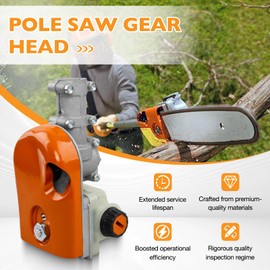 HQPASFY Gear Head Pole Saw Gearbox Compatible with Stihl HT73 75 100 130 131 250, KM90 110 130, FS85, WT Spur Sprocket 3/8-6T Pruner Pole Saw Tree Cutter Replace for 4182 200 0070, 4138 205 0008