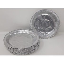 Foglish Home & Garden 50 x Aluminium Foil 8" 20cm Round Pie Flan Tart Plate Kitchen Baking Airfryer Oven BBQ 20x1.6cm 323cc