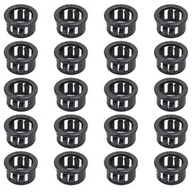 Heyiarbeit 100pcs 16mm Mounting Dia Nylon Snap in Cable Hose Bushing Grommet Protector for Wire Insulation Protection Black Tone