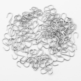 Pack of 100 Mini S-shaped Hooks for Hanging, 14 mm Hooks Hanging Metal Hooks for Hanging with Storage Box, for Jewellery, DIY, Craft, Jewellery, Key Chain, Day, Festival Decoration (Silver)