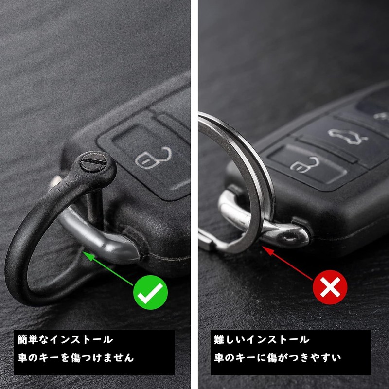 TISUR Round Carabiner Key Holder, Small, Stylish, Car Key Ring,