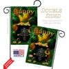 Lucky Gold Pot Burlap Garden Flag Set Wall Hanger Springtime