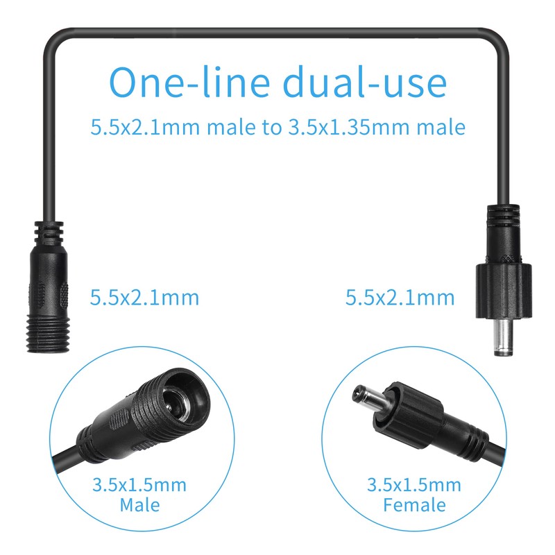 YACSEJAO DC Extension Cable IP65 Waterproof DC 5.5mmx2.1mm Male to