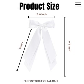 LuSeren 2 PCS Double Layer Hair Bows White Hair Ribbon Clips Ponytail Holder Accessories for Women Girls Toddlers Teens Kids
