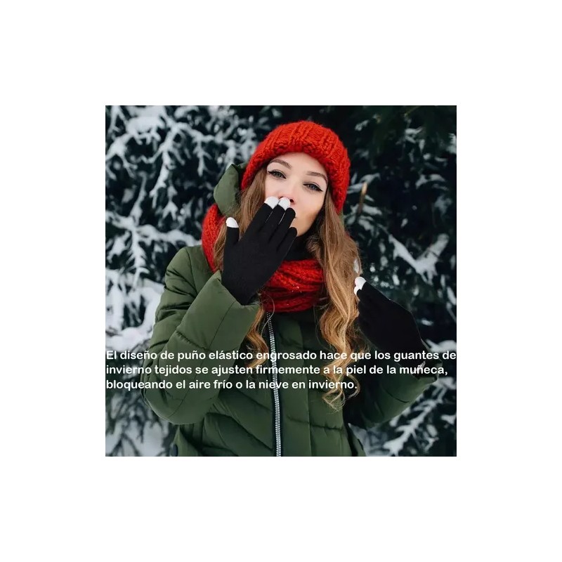 6 Pares Guantes De Lana Tejido Touch Tablet Celular Invierno