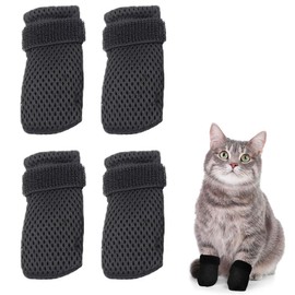 MIRKUZI Pfotenschutz für Hunde 4er-Pack Pfotenschützer für Hunde und Katzen, verstellbarer Netz-Pfotenschutz für Katzen, Netz-Nagelknipser zum Baden von Haustieren (S)