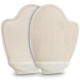 OWIIZI Natural Stiff Loofah Back Scrubbers for Shower,Glove Pad Exfoliating Body Scrubber Shower Loofah Sponge Back Loofa for Shower for Men Women Body Deep Clean