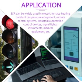 DMiotech SSR-40DA 3-32V DC Input to 24-380V AC Output Single Phase Solid State Relay AC 40A for Industrial Automation, HVAC, Lighting Control