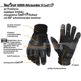 TacFirst Allrounder II Tactical Gloves, Cut Resistant Police, BW, SEK, Security Gloves (XXL, Tac Oliv)