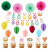 Easter Decorations Home, Happy Easter Banner Easter Honeycomb Ball Easter
