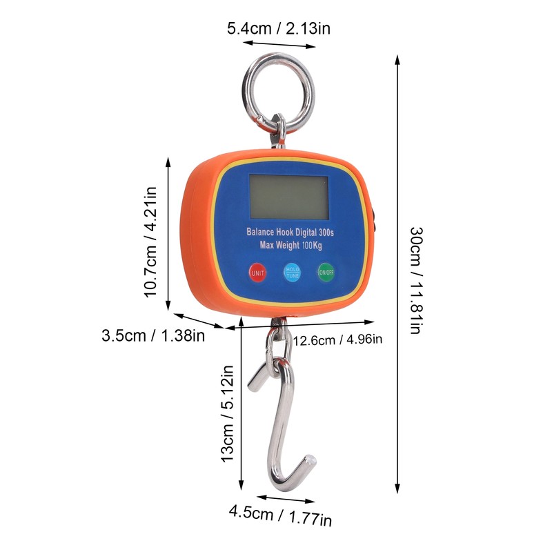 Digital Hook Scale LCD Display Mini Handheld Portable Hanging Balance