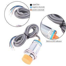 5 Pcs Inductive Proximity Sensor, DC10-36V Detection Proximity Switch, 3-Wire PNP Normally Open, Detection Distance 15mm ± 10 ％, Open Hole 30mm