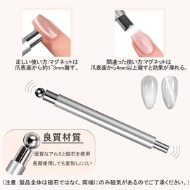 DONGFANGB Nail Magnet Nail Art Tool, Strong Magnet, Cat's Eye Tools, Metal, Gel Nails, Improved Success Rate, DIY UV Gel, 3D Magnetic Stick, Cat Eyes Gel, Self Nail, Professional, Portable, Convenient