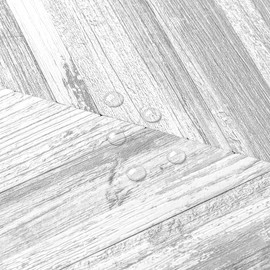 DICOFUN 10-Sheet Herringbone Peel and Stick Backsplash, Vintage White Wood Look PVC Stick on Backsplash for Kitchen and Bathroom