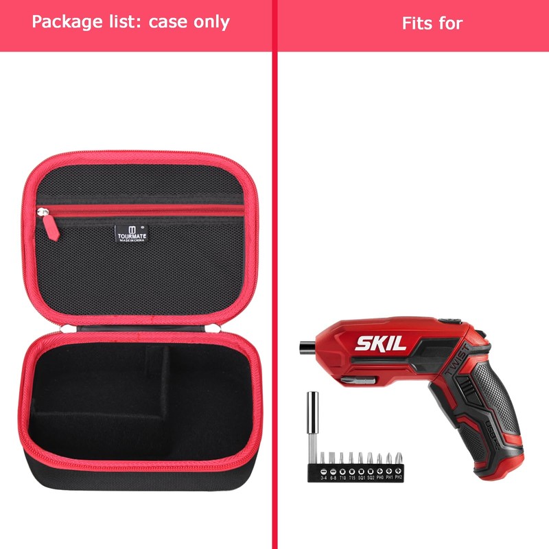 Tourmate Hard Travel Case for SKIL 4V Rechargeable Cordless Screwdriver