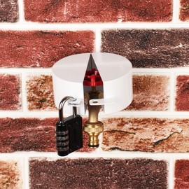 TEMEILI Outdoor Faucet Lock - White, Key Lock, Water Theft Prevention, Fits Most Faucets