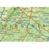 Physical Map of Virginia State - 11.3 x 23.3 Inches