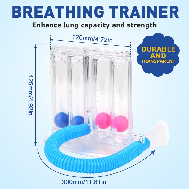Rierousy Breath Trainer, Lung Trainer, Breathing Trainer with 4 Colourful