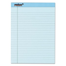 TOPS 63120 Prism Plus Colored Legal Pads, 8 1/2 x 11 3/4, Blue, 50 Sheets, Dozen