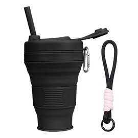 1 x foldable cup, 1 x water bottle lanyard, foldable travel cup, portable camping cup, foldable cup with lid