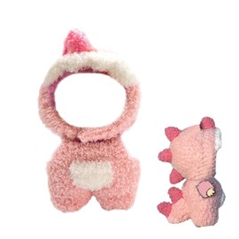 Cute Doll Clothes for 17 cm Plush Toy, Premium Doll Accessory Costume, Cute Cloud Plush Pink Dinosaur Set Outfits for 17 cm Toy, Birthday Holiday Present for Boys and Girls