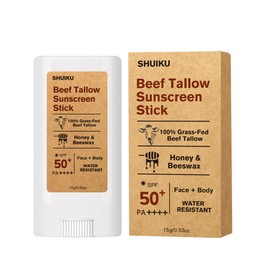 Beef Tallow Sunscreen Stick SPF 50, Nourishing Mineral Sun Protection for Face & Body, Natural Skin Care with Honey & Beeswax, Water-Resistant, 0.53 oz (15g)
