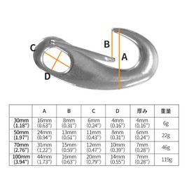 HFS(R) 304 Stainless Steel Spring Snap Spring Hook Multi-functional Daily Life Key Holder Oval Weight 60kg 3cm Pack of 10