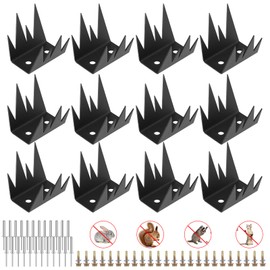 Yaocom 12 Pcs Fence Spikes Security Anti Climb Wall Spikes with Screws Intruder Thief Security Fence Pointed Nails Metal Outdoor Anti Climb Nail for Wall Railing Roof Home (Mountain)
