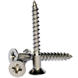 Bolt Base No.8 x 1 1/2" ( 4 x 40 ) A2 Stainless Steel Pozi Countersunk Wood screws Csk screw DIN 7997 - 100 Pack