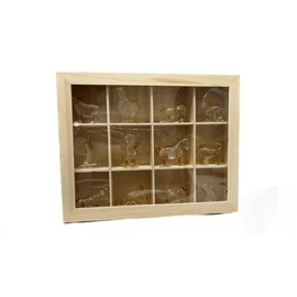 DMtse Glass Crystal Zodiac Signs Decor Statue Ornament Figurine Collectibles Ornament Statue Animal Decoration with Wooden Box