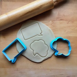 Sweet Prints Inc Set of 2 Speech/Text Bubble Cookie Cutter - Dishwasher Safe