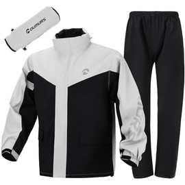 Motorcycle Rain Gear For Men & Women Waterproof Rain Suit Reflective Breathable Lightweight 2 Pieces Rainwear