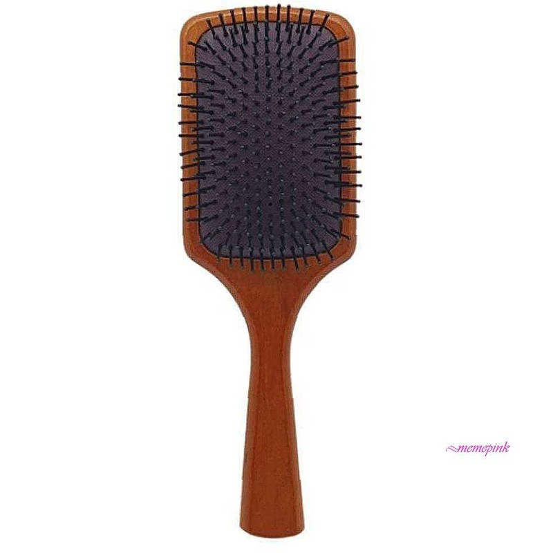PinkmeC Square Wooden Comb Paddle Brush Scalp Massage Large for