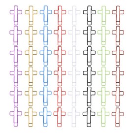 Paper Clips for Bible Study Supplies Office Supplies for Men Women Cross Paper Clips Paperclips for Journaling Bookmarks Bible Study Tools Accessories Colorful Notebook Document Clips 48psc
