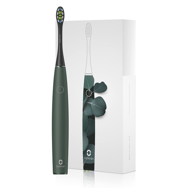 Oclean Sonic Electric Toothbrush,Oclean Air 2 Ultra Quiet Toothbrush 40000 VPM Motor,2.5 Hour Fast Charge for 40 Day Use,2 Min Built-in Timer,Power Rechargeable Toothbrushes for Adults - Green