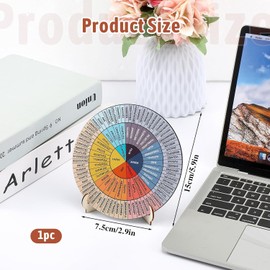 Emotion Wheel, 5.9" Wooden Feelings Wheel Feelings Wheel
