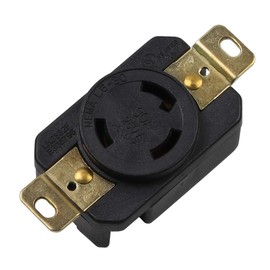 Nema L6-30R 30A 250V 2 Pole 3 Wire Industrial Grade Locking Female Receptacle Connector, Industrial Twist Lock L6-30 30-Amp Generator Receptacle. LK-2332F