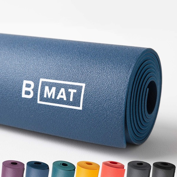 B YOGA B Mat Everyday 4mm Thick Yoga Mat, 100% Rubber, Sticky & Eco-Friendly Exercise Mat, Non-Slip for Hot Yoga, Fitness, Pilates, Exercise, Stretching, Gym or Home Workouts (71" Deep Blue)