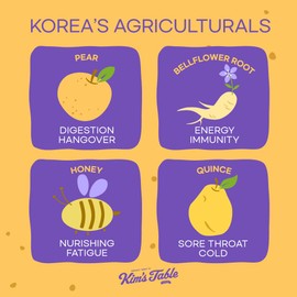 KIM'S TABLE Korean Pear Bellflower Root Extract (10g X 30 Pouches) 배도라지 Korean Pear Honey Extract Stick with Honey &Quince 도라지 30EA, 10.5 OZ Pear Honey Tea Korean Food & Healthy Snacks